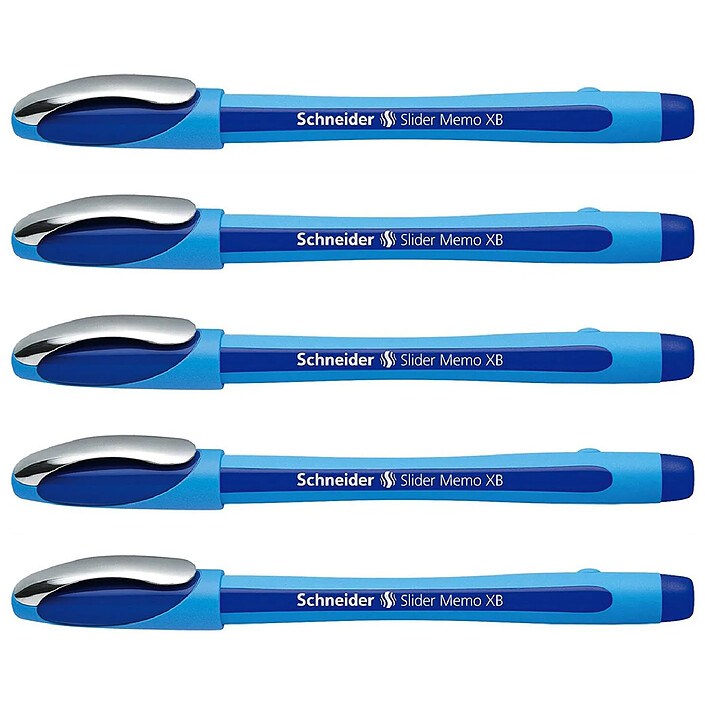 SCHNEIDER Stylo à bille Slider Memo Pointe Extra Large bleu x 5