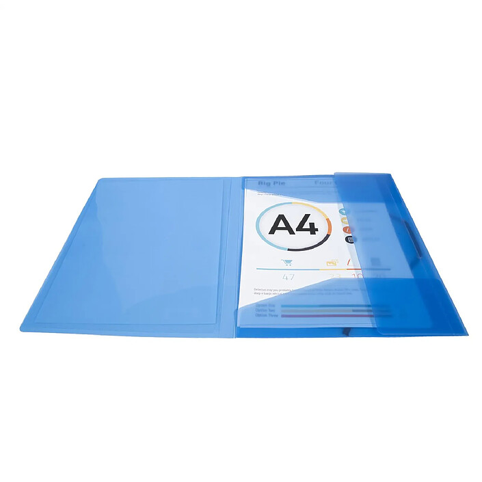 EXACOMPTA Chemise à élastiques 3 rabats polypropylène translucide Krea Cover - A4 - Bleu x 5 pas cher