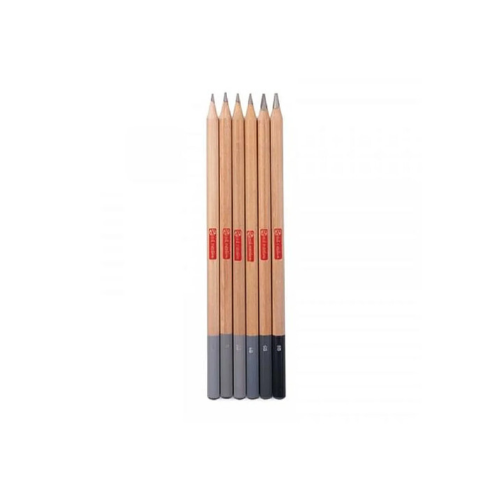 ROYAL TALENS Etui de 6 Crayons Graphite Art Creation Corps Rond HB, B, 2B, 4B, 6B, 8B