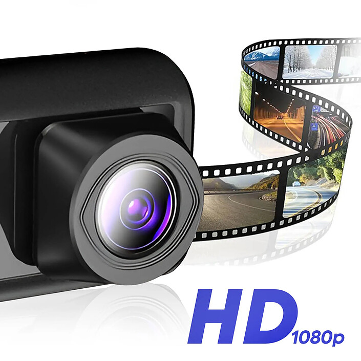 Avizar Dashcam Pare Brise Avant Arrière Intérieur 1080p LED 2 pouces Micro Noir pas cher