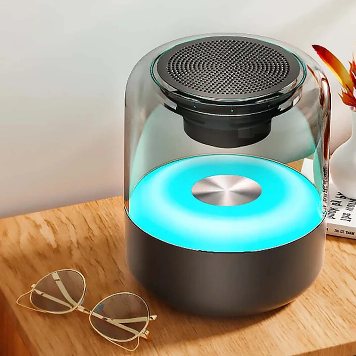 Avizar Enceinte Bluetooth 5W Portable avec Éclairage LED RGB Noir pas cher