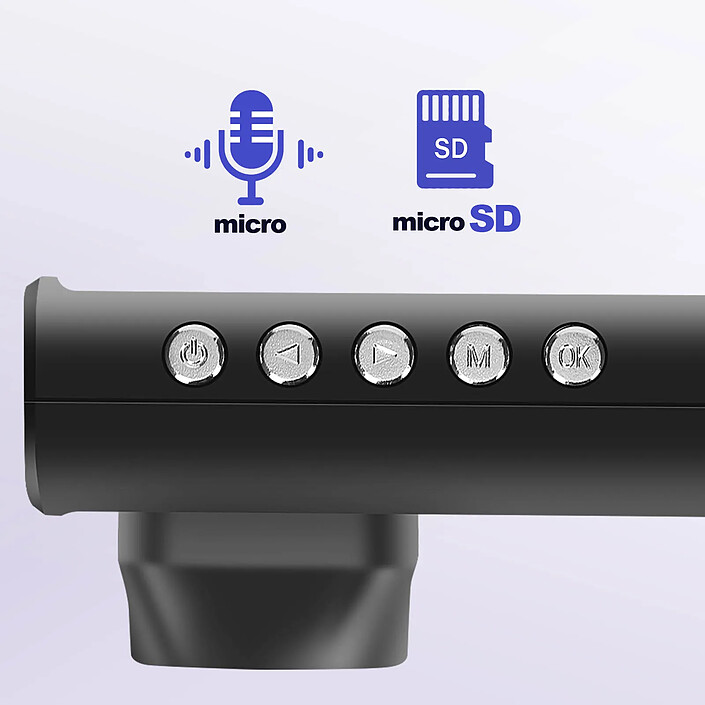 Acheter Avizar Dashcam Pare Brise Avant Arrière Intérieur 1080p LED 2 pouces Micro Noir