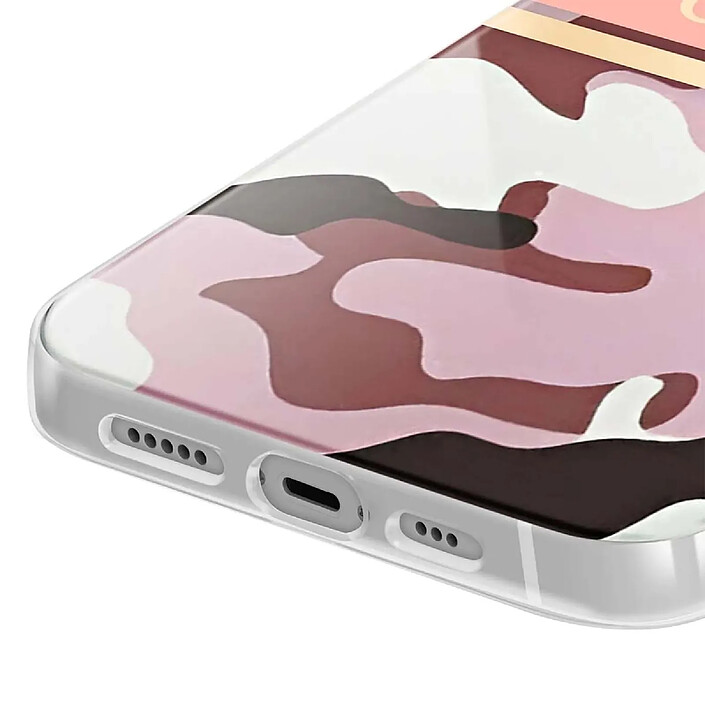 Acheter Guess Coque pour Apple iPhone 13 Camo avec lanière nylon Rose