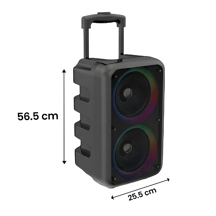 Acheter Avizar Enceinte Bluetooth Portable 41×26cm Lumineuse 2x Haut-parleurs 5W avec Micro Noir