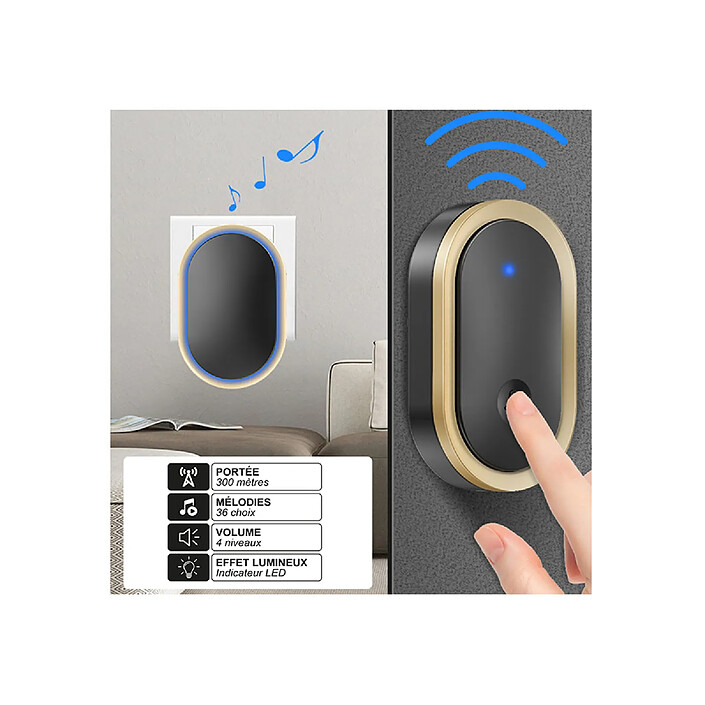 Avis Avizar Sonnette Sans Fil Connectée Portée 300m IP44 avec Carillon et 36 Sonneries