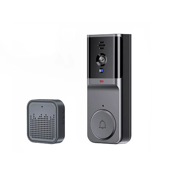 Avizar Visiophone Connecté Wi-Fi avec Carillon XRing IP65 Détection Mouvement Nocturne Noir