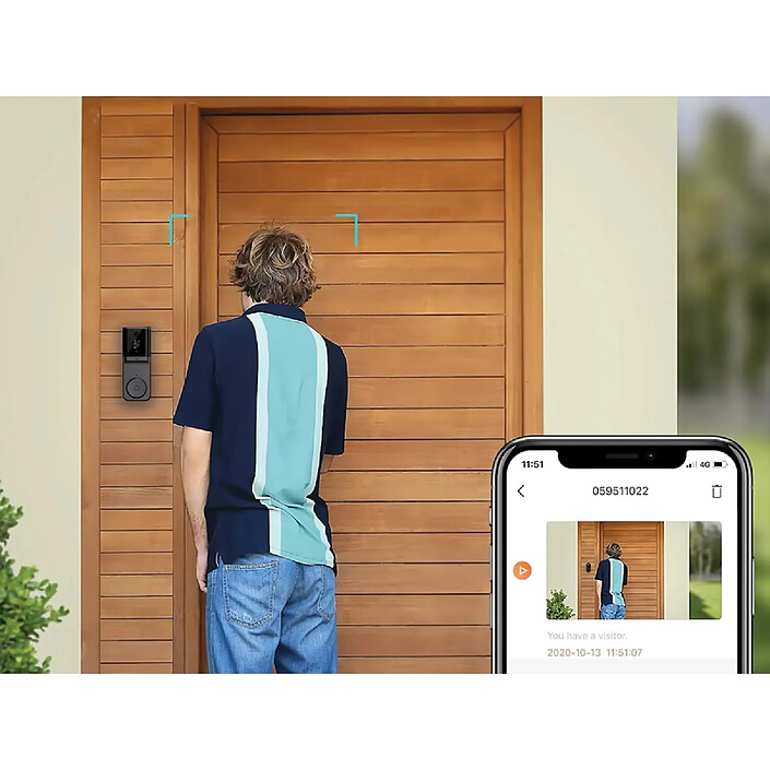 Avis Avizar Visiophone Connecté Wi-Fi avec Carillon XRing IP65 Détection Mouvement Nocturne Noir