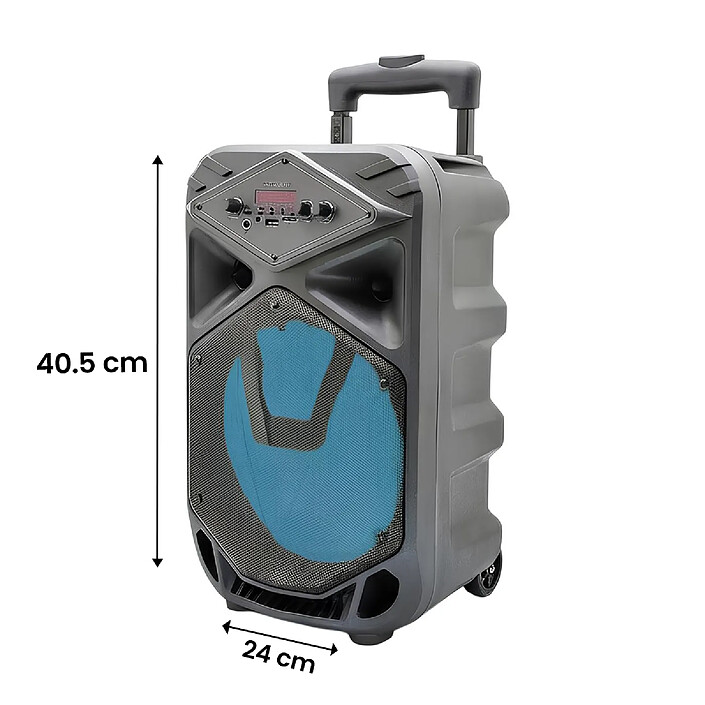 Acheter Avizar Enceinte Bluetooth Portable 41×24cm Lumineuse 10W avec Micro Intégré Noir / Bleu