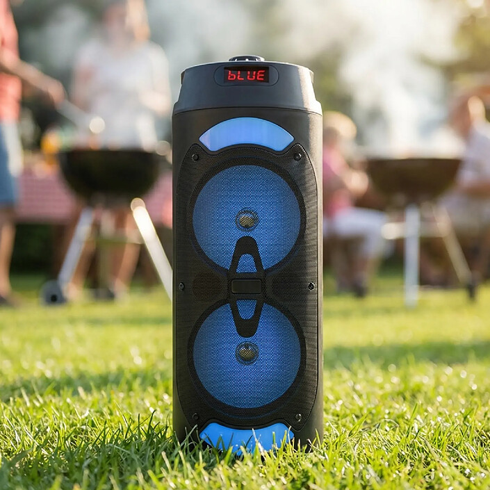 Avis Avizar Enceinte Bluetooth Portable 57×21cm 2x Haut-parleurs 10W avec Micro Noir / Bleu