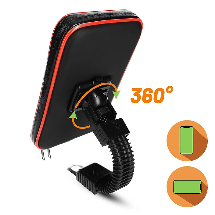 LinQ Support Moto /Scooter + Housse étanche Universelle Smartphone 6.3" max - Noir pas cher