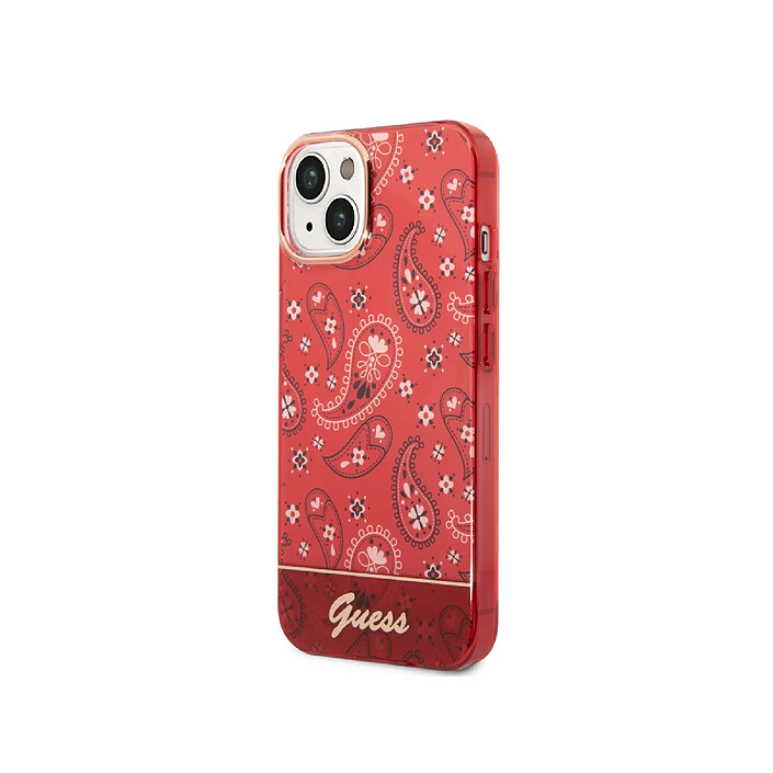 Guess Coque pour Apple iPhone 14 Plus TPU Bandana Rouge