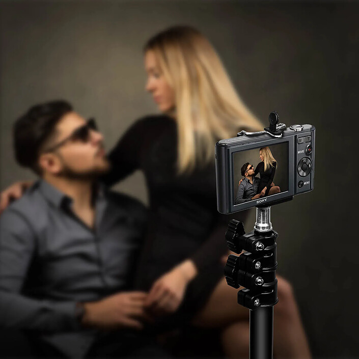 Avis linq Trépied Smartphone et Appareil Photo Ajustable de 72 cm à 210 cm Léger  Noir