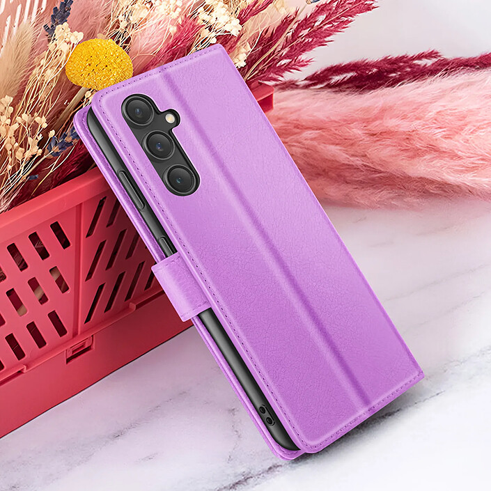 Zanaé Étui Portefeuille pour Galaxy S23 FE Fonction Support et Languette Magnétique Violet pas cher