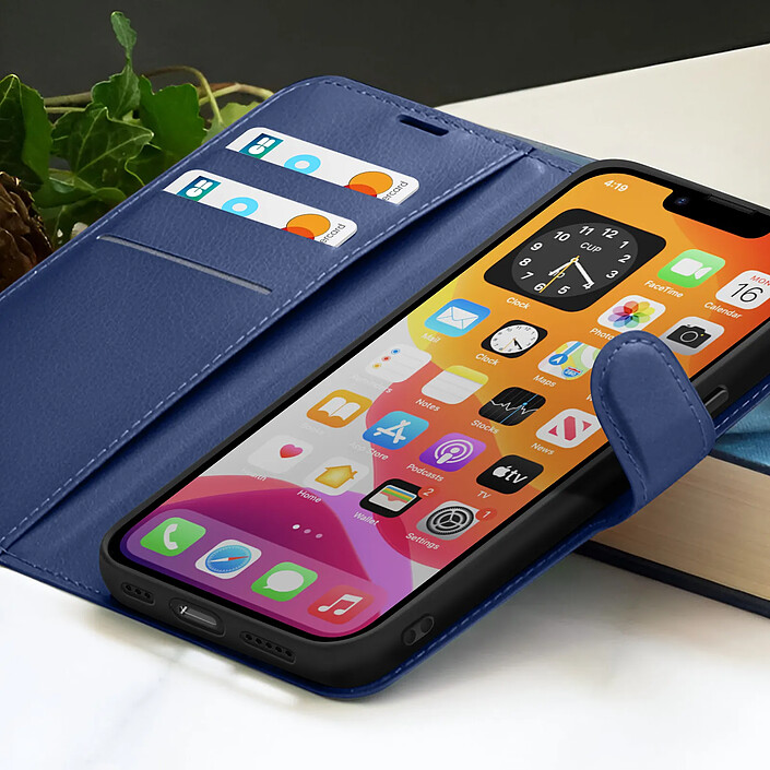 Acheter Zanaé Étui Portefeuille pour iPhone 16e Support et Languette Magnétique Bleu nuit