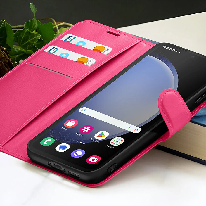 Acheter Zanaé Étui Portefeuille pour Galaxy S23 FE Fonction Support et Languette Magnétique Fuchsia