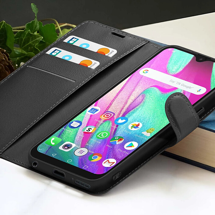 Acheter Zanaé Étui Portefeuille pour Samsung A40 Support et Languette Magnétique Noir