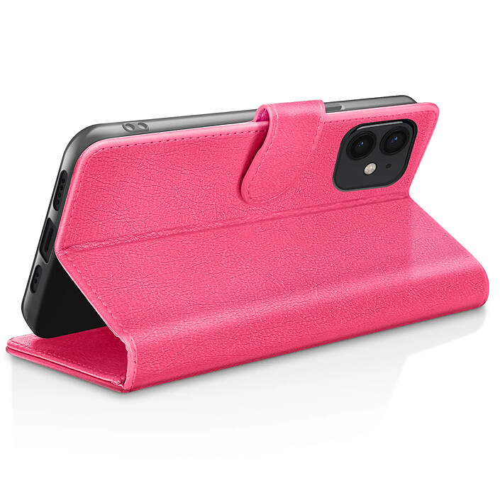 Avis Zanaé Étui Portefeuille pour iPhone 12 mini Fonction Support et Languette Magnétique Fuchsia