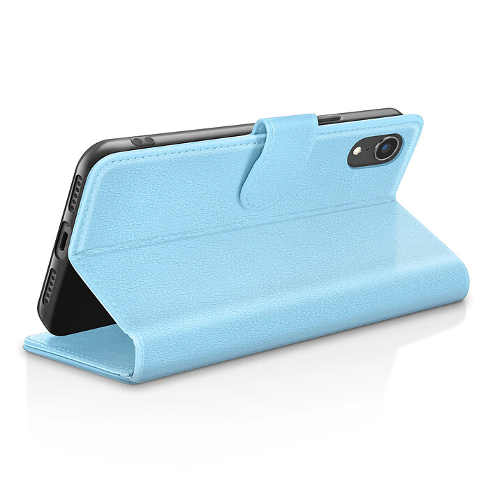 Avis Zanaé Étui Portefeuille pour iPhone XR avec Fonction Support et Languette Magnétique Bleu clair