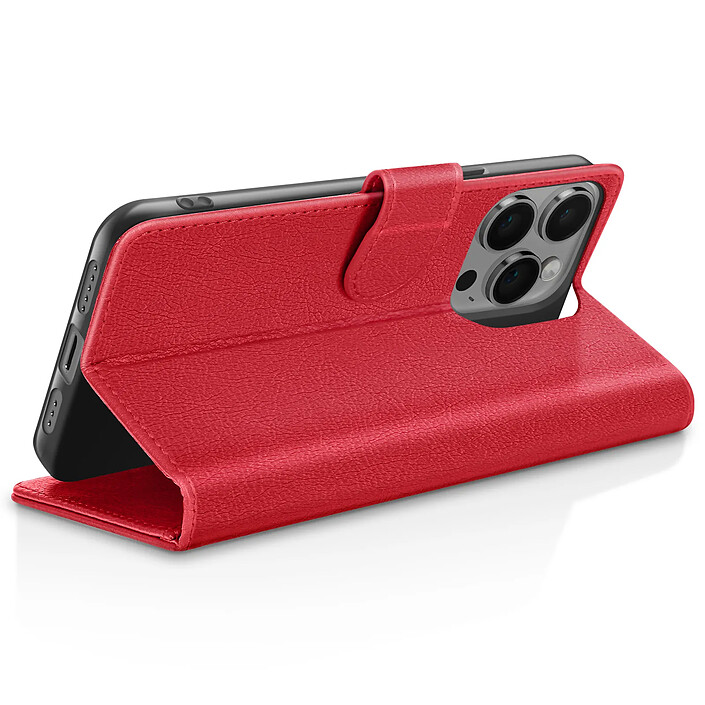 Avis Zanaé Étui Portefeuille pour Apple iPhone 15 Pro Max Support et Languette Rouge