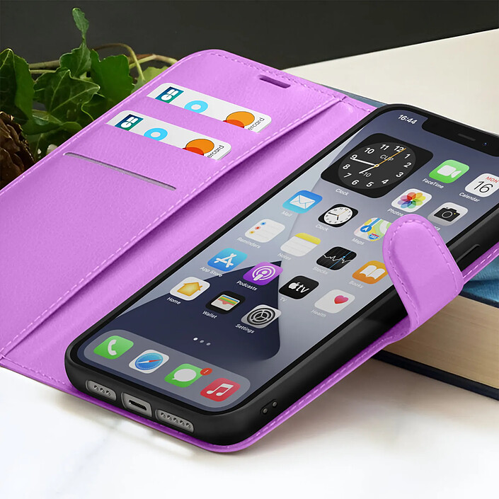 Acheter Zanaé Étui Portefeuille pour iPhone 12 et 12 Pro Support et Languette Magnétique Violet