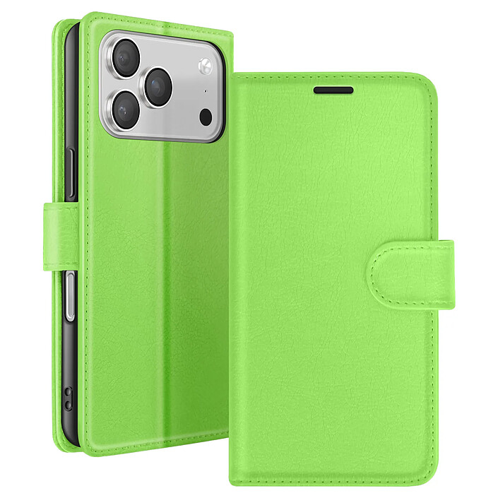 Zanaé Étui Portefeuille pour iPhone 17 Pro avec Support et Languette Magnétique Vert