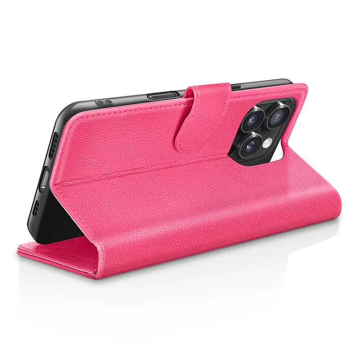 Avis Zanaé Étui Portefeuille pour iPhone 16 Pro Fonction Support et Languette Magnétique Fuchsia