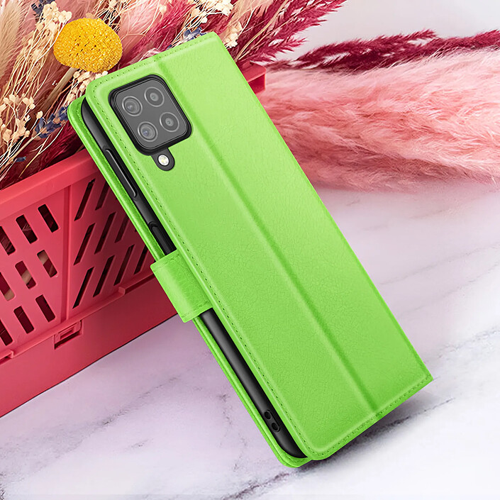 Zanaé Étui Portefeuille pour Galaxy M22 / M32 / A22 Support et Languette Magnétique Vert pas cher