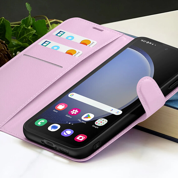 Acheter Zanaé Étui Portefeuille pour Galaxy S23 FE Fonction Support et Languette Magnétique Rose