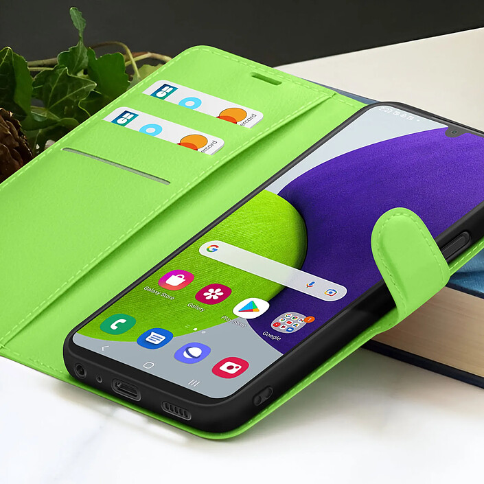 Acheter Zanaé Étui Portefeuille pour Galaxy M22 / M32 / A22 Support et Languette Magnétique Vert