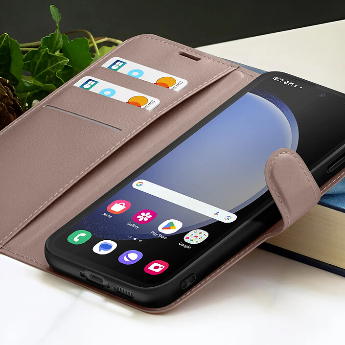 Acheter Zanaé Étui Portefeuille pour Galaxy S23 FE Fonction Support et Languette Magnétique Taupe