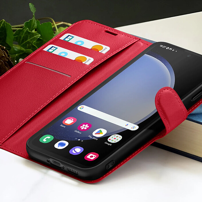 Acheter Zanaé Étui Portefeuille pour Galaxy S23 FE Fonction Support et Languette Magnétique Rouge