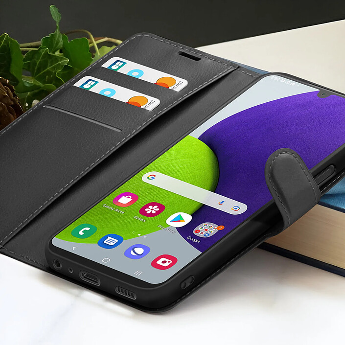 Acheter Zanaé Étui Portefeuille pour Galaxy M22 / M32 / A22 Support et Languette Magnétique Noir