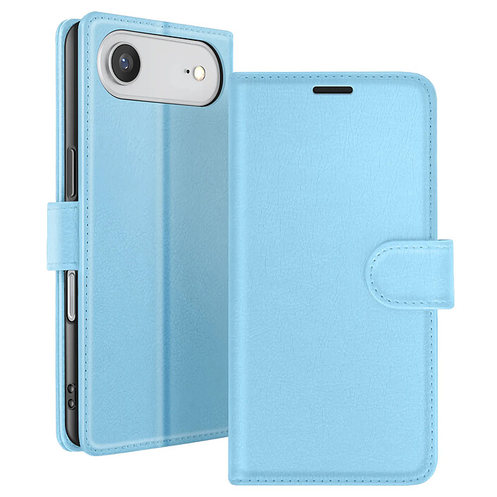 Zanaé Étui Portefeuille pour iPhone 17 Air Fonction Support et Languette Magnétique Bleu clair
