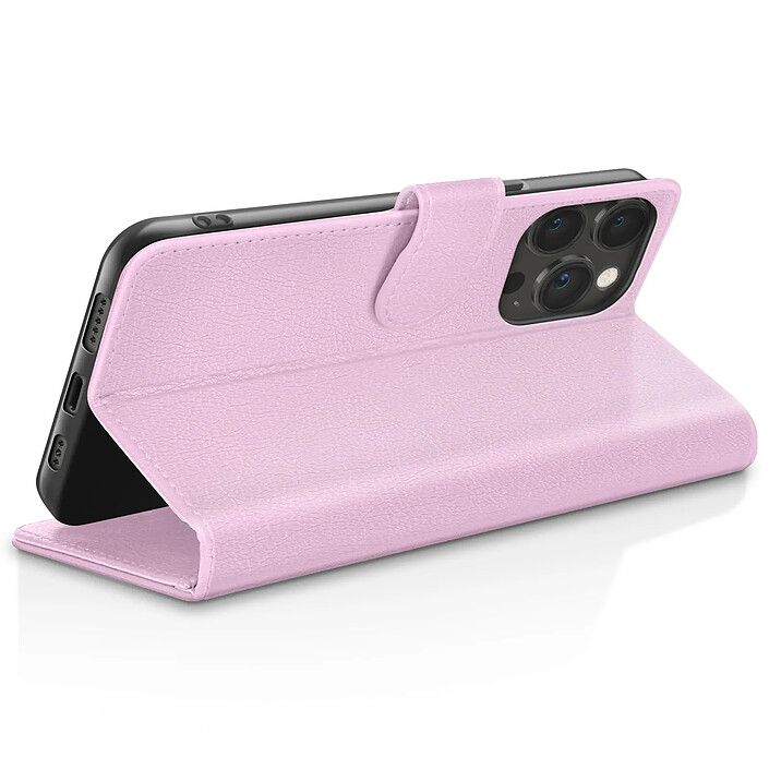 Avis Zanaé Étui Portefeuille pour iPhone 13 Pro Support et Languette Magnétique Rose