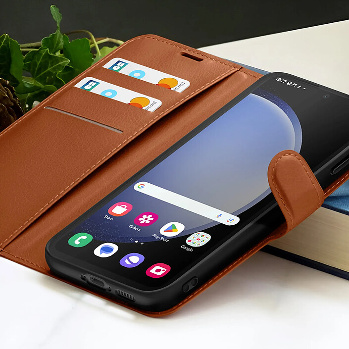 Acheter Zanaé Étui Portefeuille pour Galaxy S23 FE Fonction Support et Languette Magnétique Marron