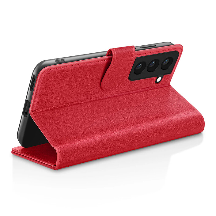 Avis Zanaé Étui Portefeuille pour Samsung Galaxy S22 Support et Languette Rouge