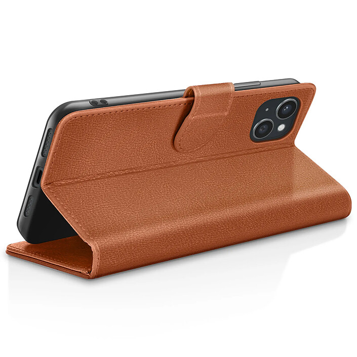 Avis Zanaé Étui Portefeuille pour Apple iPhone 15 Plus Support et Languette Marron