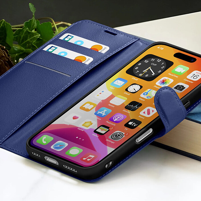Acheter Zanaé Étui Portefeuille pour iPhone 17 Air Fonction Support et Languette Magnétique Bleu nuit