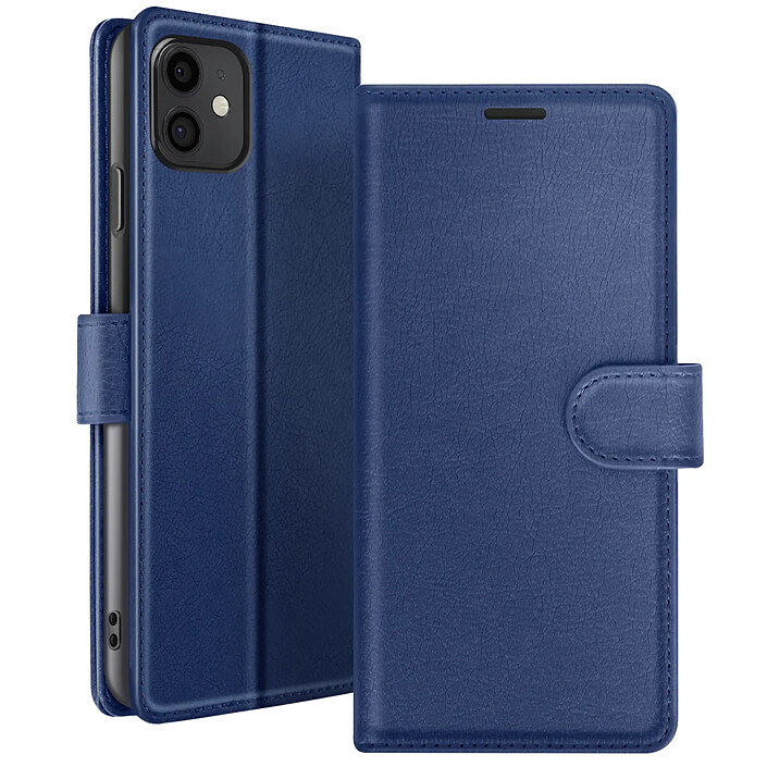 Zanaé Étui Portefeuille pour iPhone 11 Support et Languette Magnétique Bleu nuit