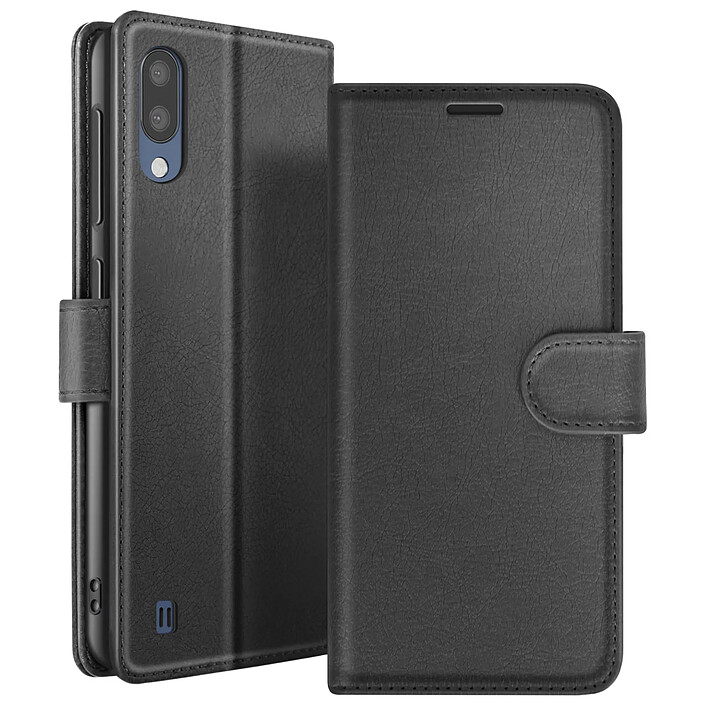 Zanaé Étui Portefeuille pour Galaxy M10 avec Fonction Support et Languette Magnétique Noir