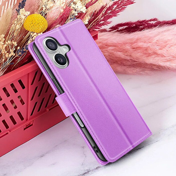 Zanaé Étui Portefeuille pour iPhone 17 Air Fonction Support et Languette Magnétique Violet pas cher