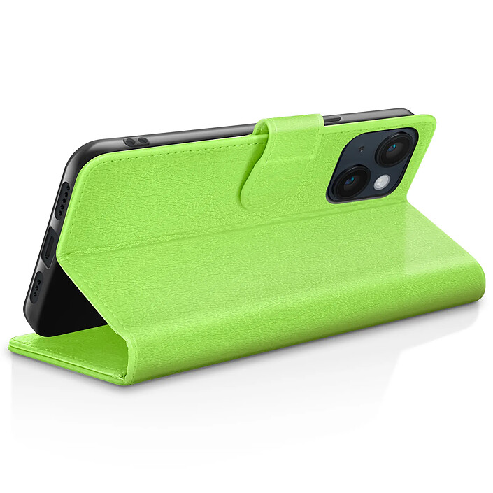 Avis Zanaé Étui Portefeuille pour iPhone 14 Support et Languette Magnétique Vert
