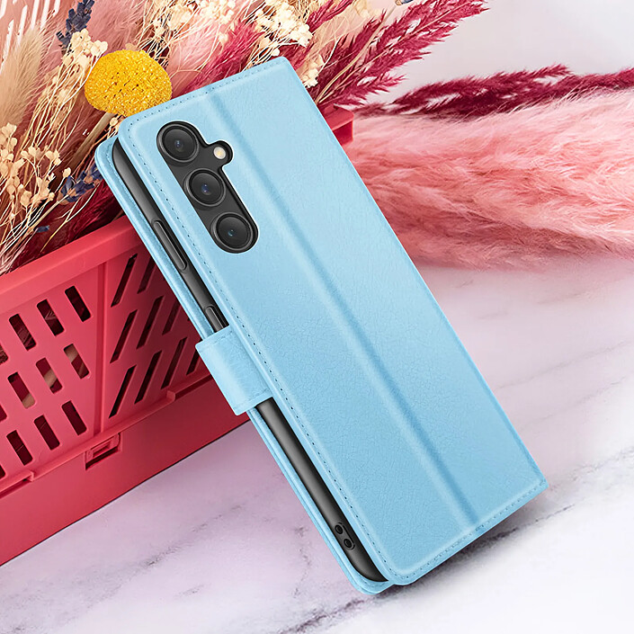 Zanaé Étui Portefeuille pour Galaxy S23 FE Fonction Support et Languette Magnétique Bleu clair pas cher
