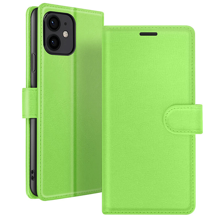Zanaé Étui Portefeuille pour iPhone 12 mini Fonction Support et Languette Magnétique Vert