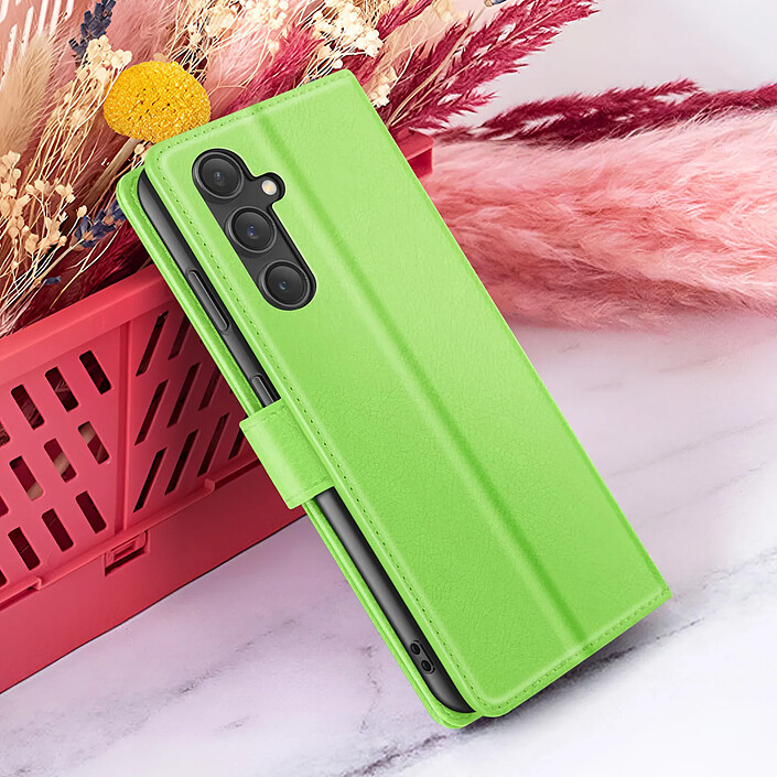 Zanaé Étui Portefeuille pour Galaxy S23 FE Fonction Support et Languette Magnétique Vert pas cher