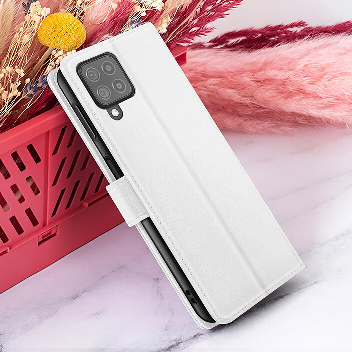 Zanaé Étui Portefeuille pour Galaxy M22 / M32 / A22 Support et Languette Magnétique Blanc pas cher