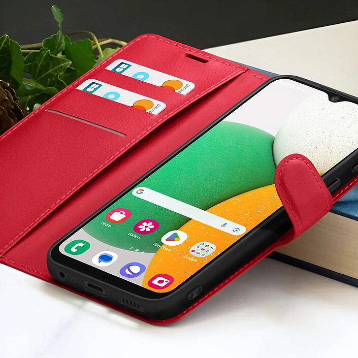 Acheter Zanaé Étui Portefeuille pour Galaxy A03 Core avec Support et Languette Magnétique Rouge