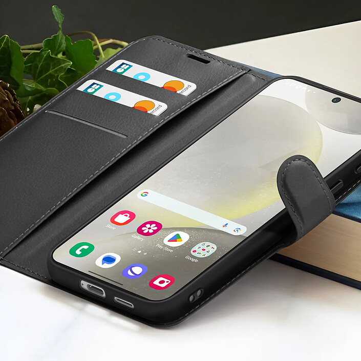 Acheter Zanaé Étui Portefeuille pour Galaxy S24 avec Fonction Support et Languette Magnétique Noir