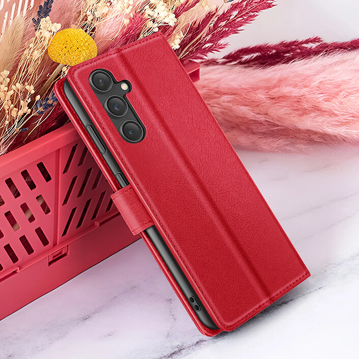 Zanaé Étui Portefeuille pour Galaxy S23 FE Fonction Support et Languette Magnétique Rouge pas cher