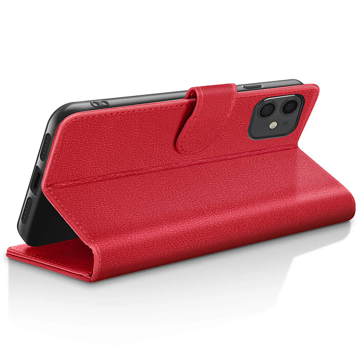 Avis Zanaé Étui Portefeuille pour iPhone 11 Support et Languette Magnétique Rouge